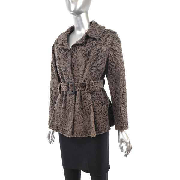 Brown Lamb Jacket- Size S