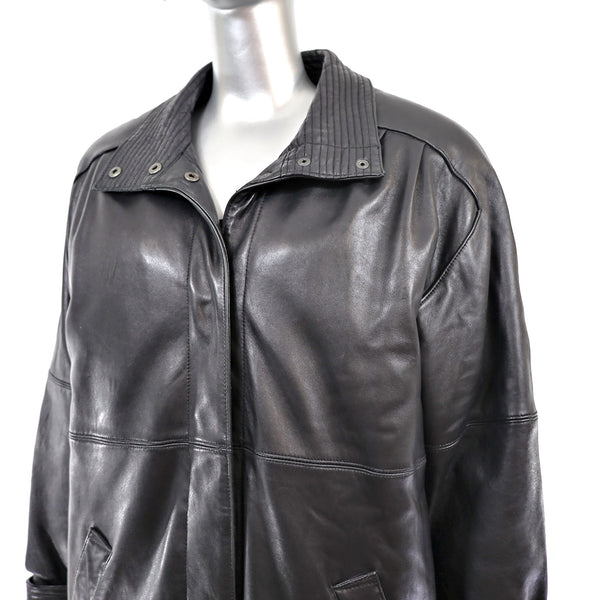 Full Length Leather Coat- Size M