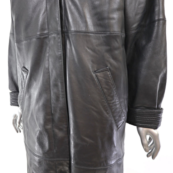 Full Length Leather Coat- Size M