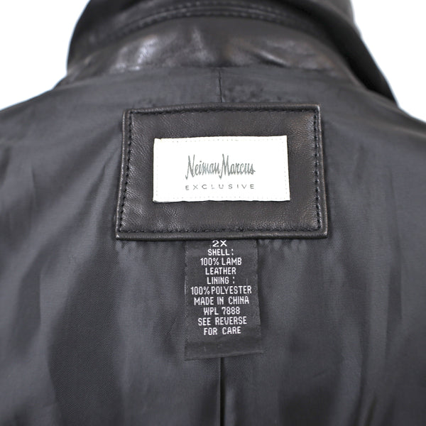 Neiman Marcus Black Leather Jacket- Size XXL