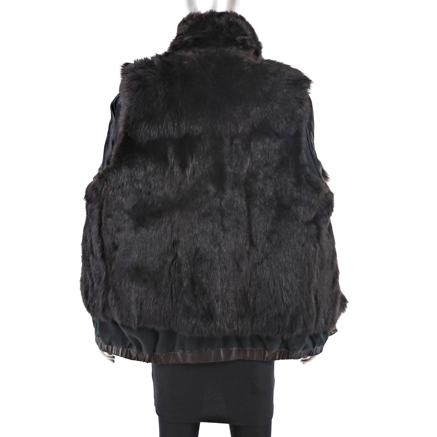 Leather Jacket with Detachable Opossum Lining- Size M
