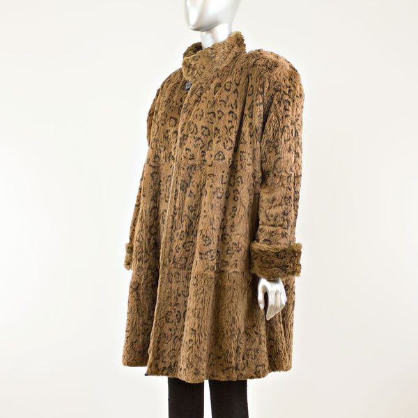 Leather Jacket Reversible to Rabbit - Size XXXL ( Vintage Furs)