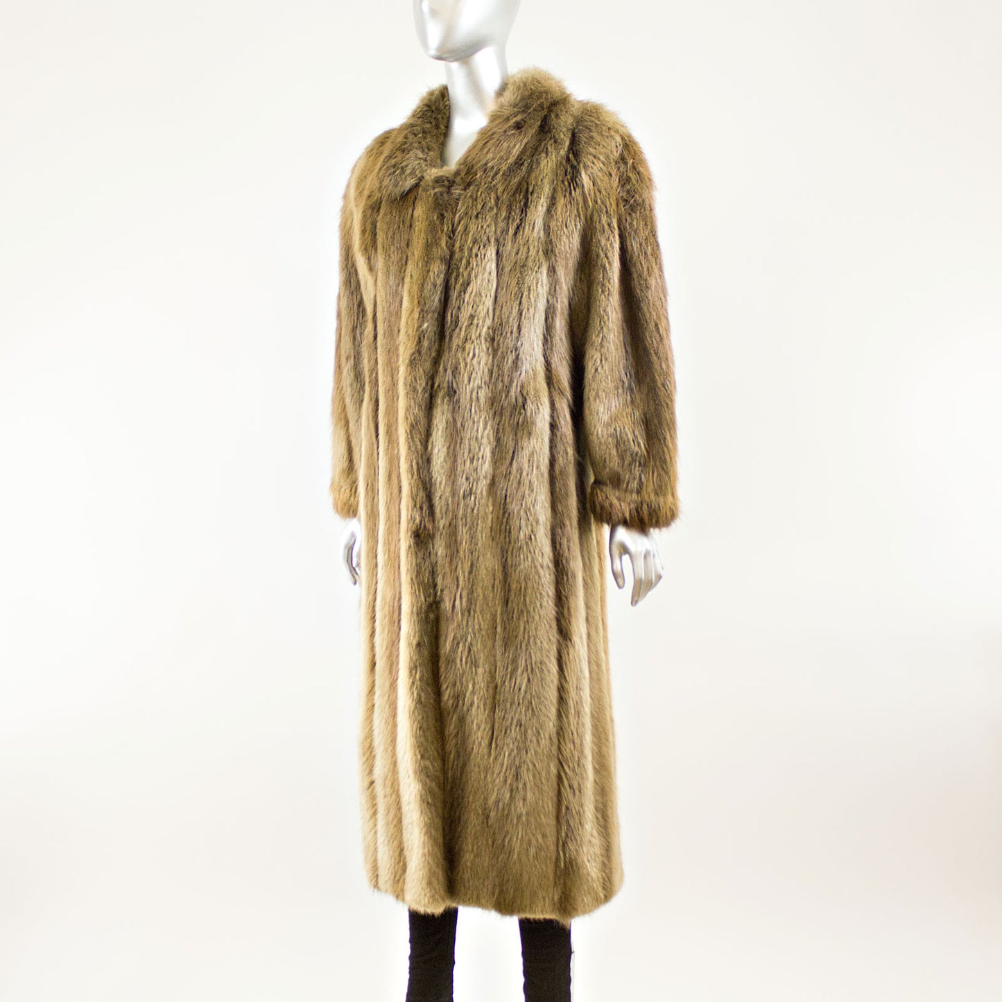 Long Hair Beaver Coat - Size M