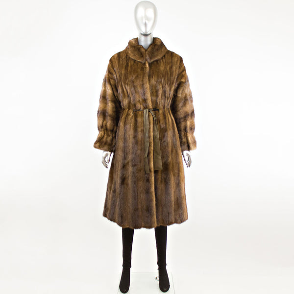 Lunaraine Section Mink Coat with Leather Belt- Size S (Vintage Furs)