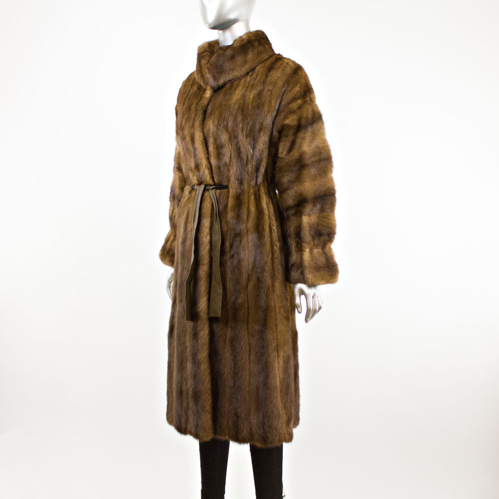 Lunaraine Section Mink Coat with Leather Belt- Size S (Vintage Furs)