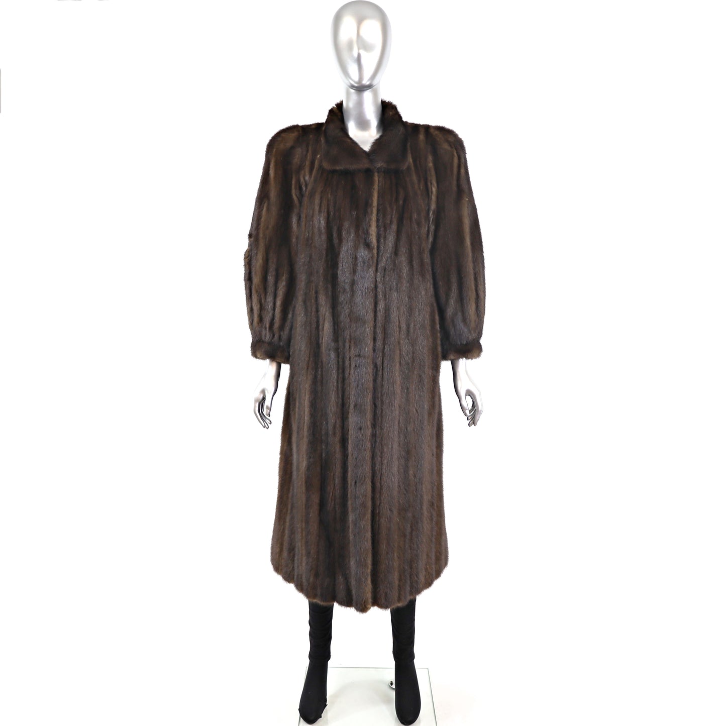 Full Length Brown Mink Coat- Size S