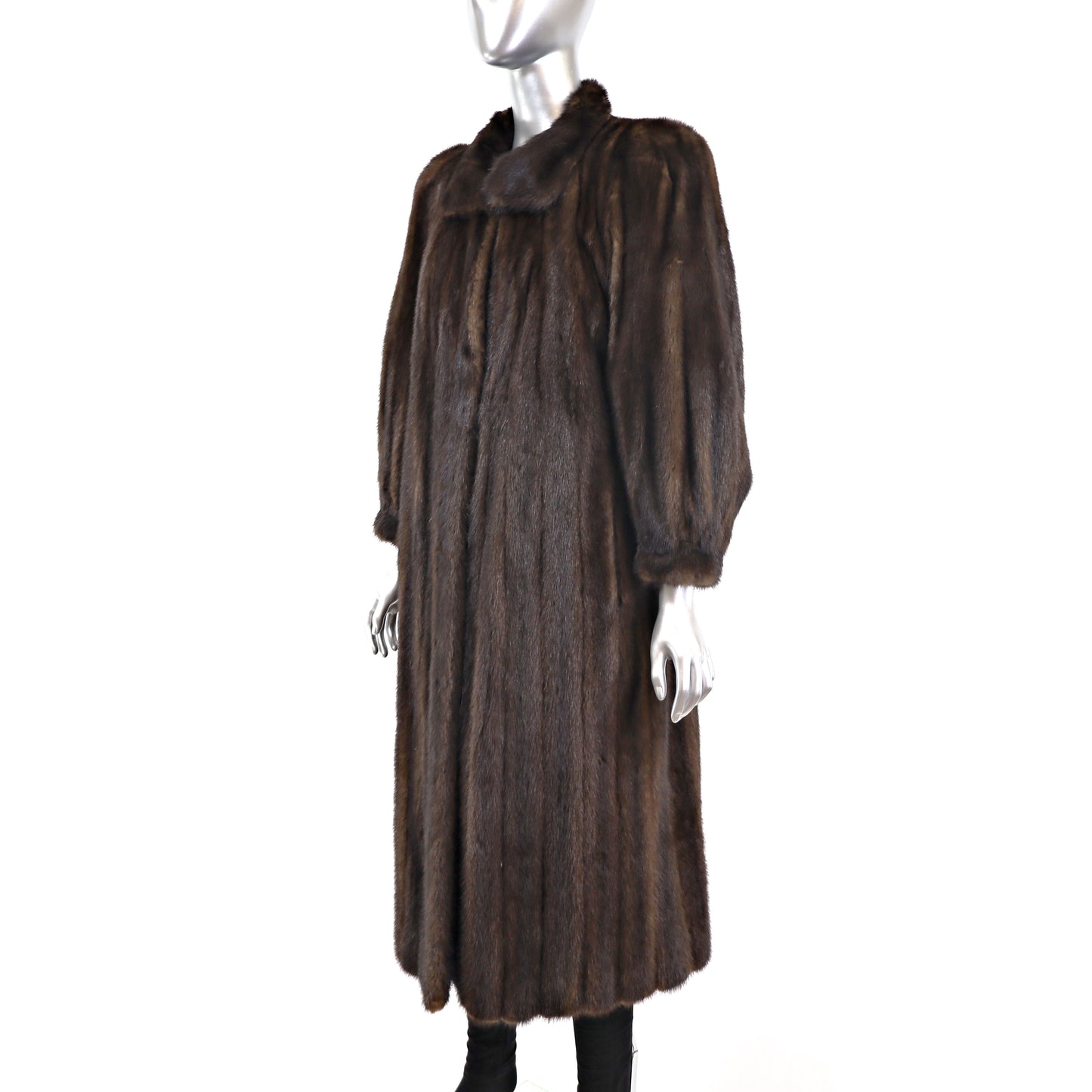 Full Length Brown Mink Coat- Size S