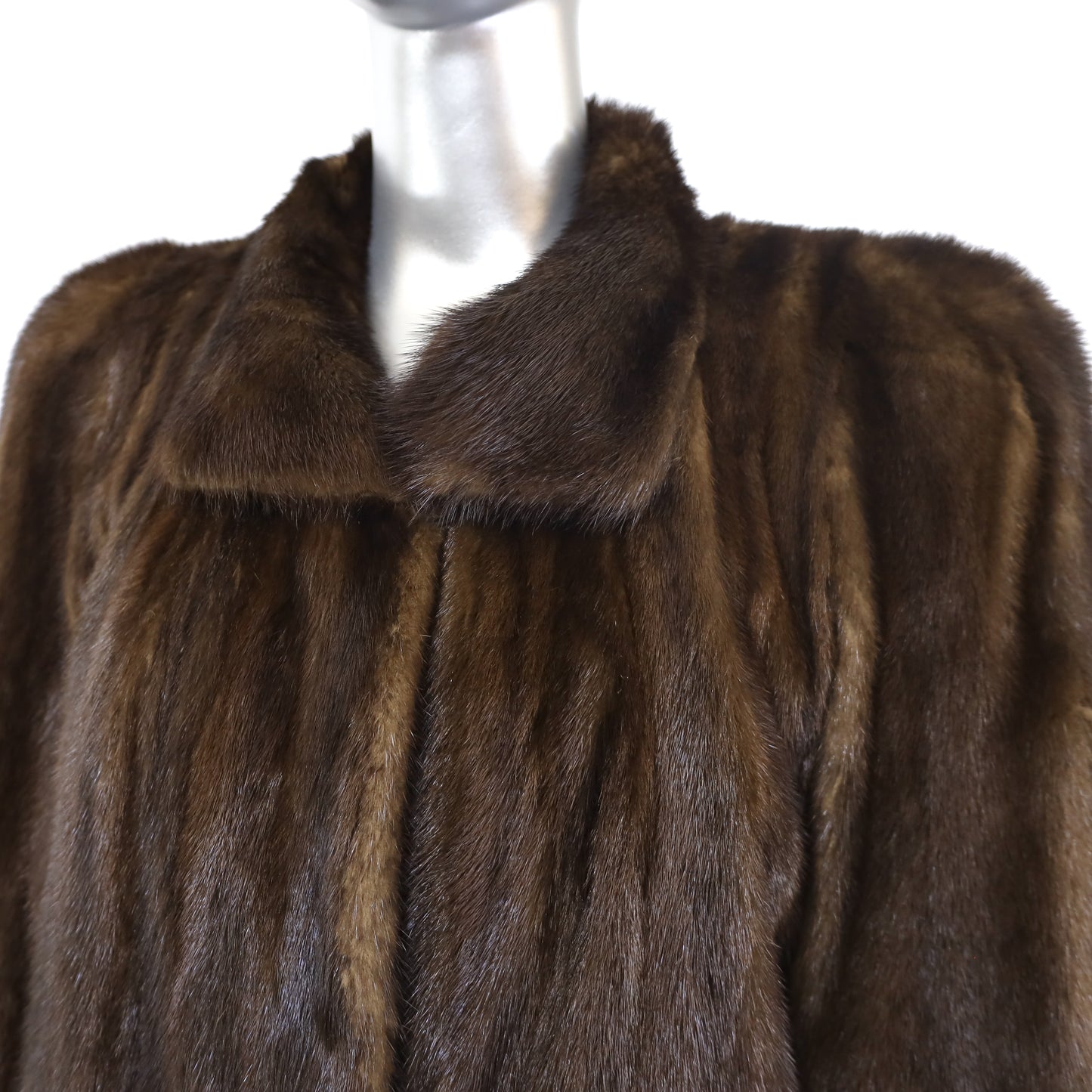 Full Length Brown Mink Coat- Size S