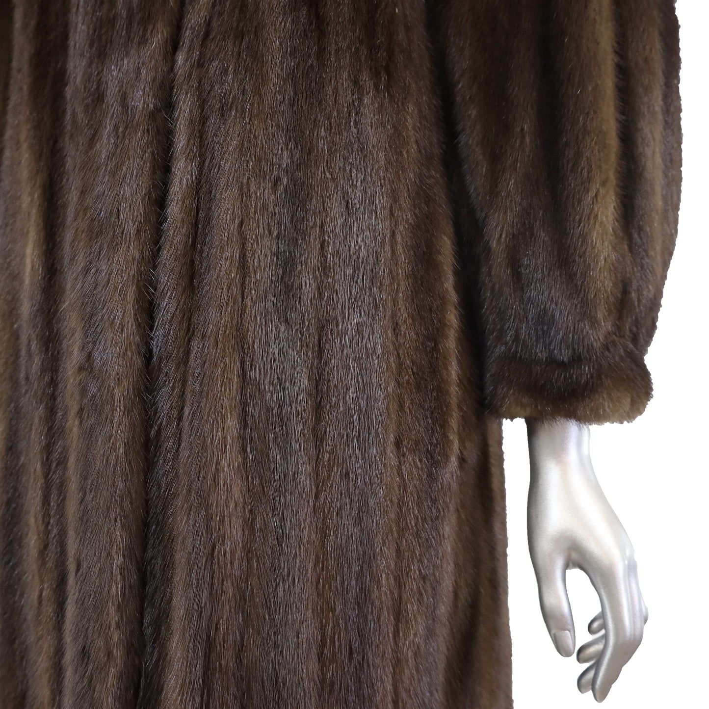 Full Length Brown Mink Coat- Size S