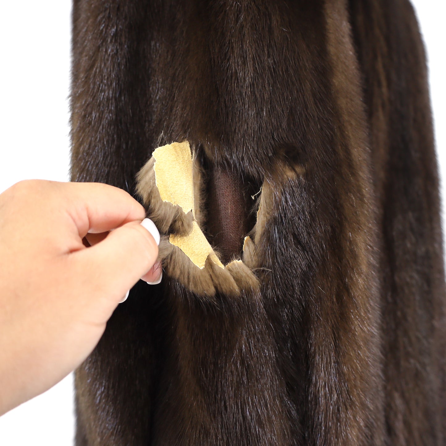 Full Length Brown Mink Coat- Size S