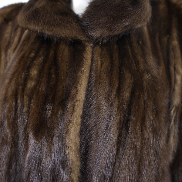 Full Length Mahogany Mink Coat- Size S