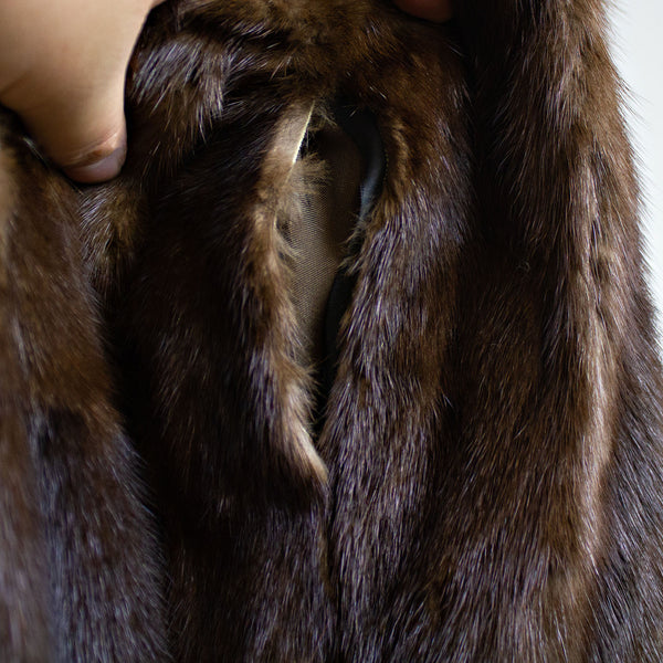 Mahogany Mink Coat Skin on Skin- Size XXL (Vintage Furs)