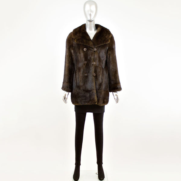 Mahogany Mink Fur Jacket- Size M-L