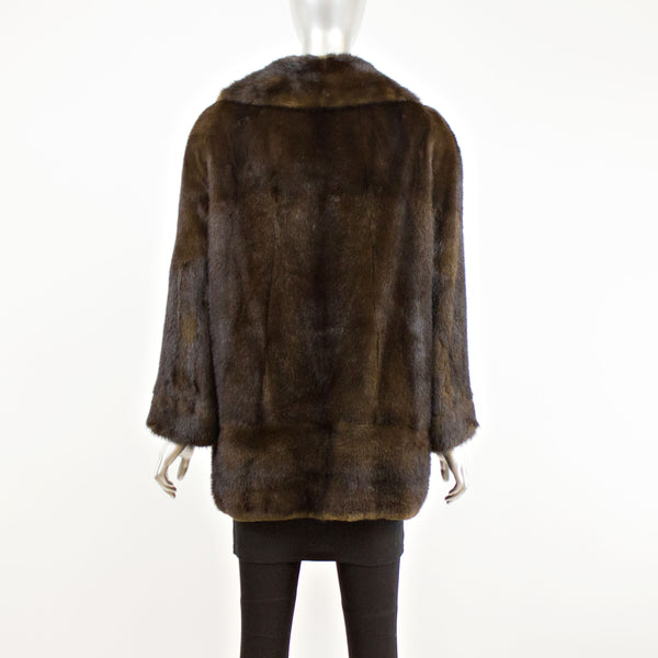 Mahogany Mink Fur Jacket- Size M-L