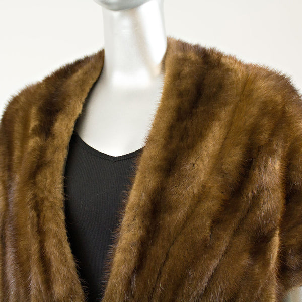 Mahogany Mink Stole - Free Size (Vintage Furs)