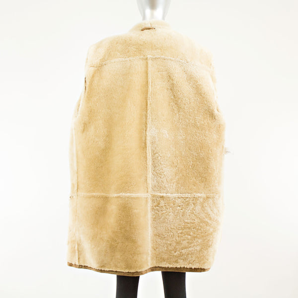 Men's Camel Shearling Jacket  - Size M