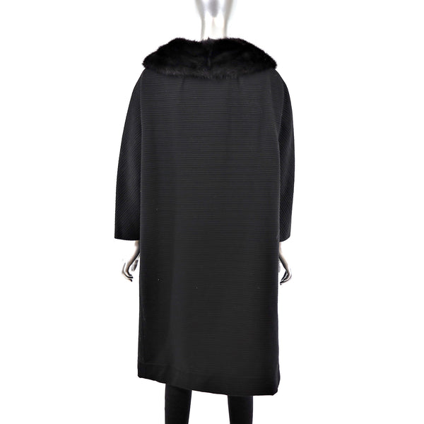 Neiman Marcus Micro Fiber Coat with Mink Trim- Size M