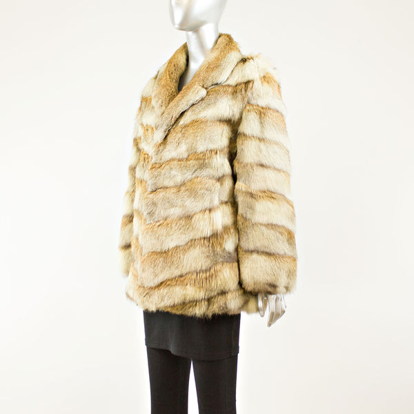 Multi Colored Chevron Rabbit Jacket - Size M ( Vintage Furs)