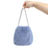 David Goodman Blue Dyed Mink Hand Bag with Crystal Handle- One Size