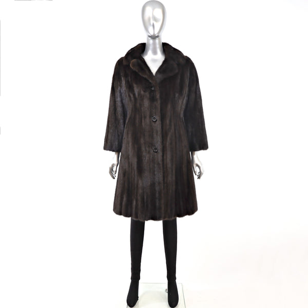 Dark Mahogany Mink Coat- Size XS