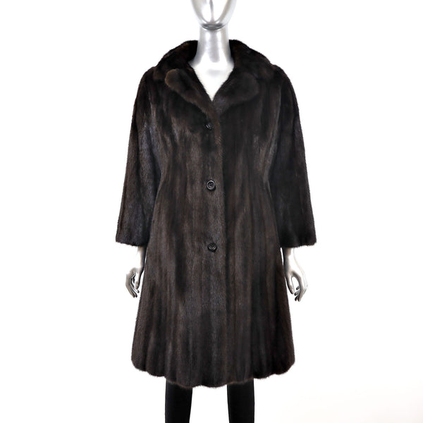 Dark Mahogany Mink Coat- Size XS