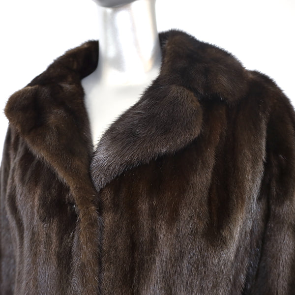 Dark Mahogany Mink Coat- Size XS