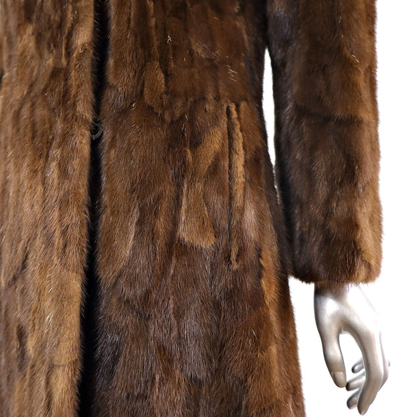 Section Mink Coat with Raccoon Collar- Size XS