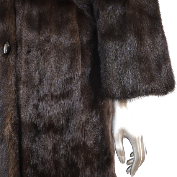 Dark Mahogany Mink Coat- Size M