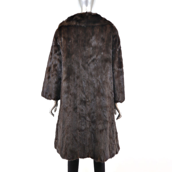 Dark Mahogany Mink Coat- Size M