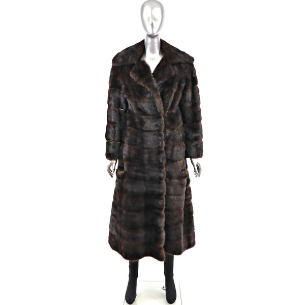 Mahogany Mink Horizontal Coat- Size S