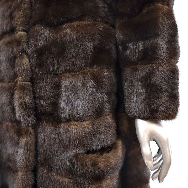 Mahogany Mink Horizontal Coat- Size S