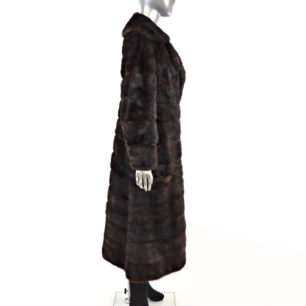 Mahogany Mink Horizontal Coat- Size S