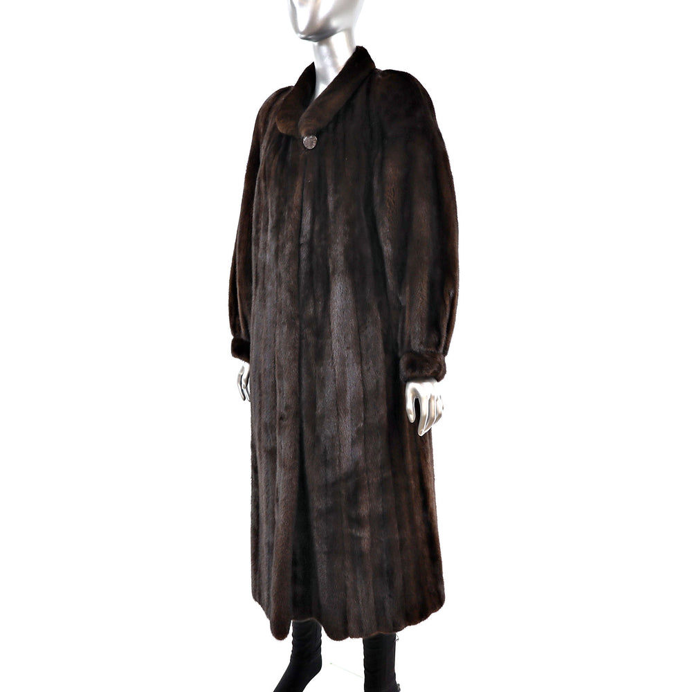 Full Length Mahogany Mink Coat- Size L