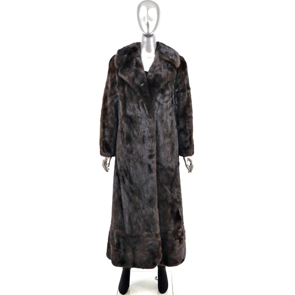 Ranch Mink Coat with Zip Off Hem- Size S