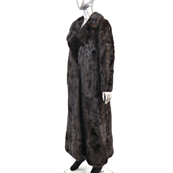 Ranch Mink Coat with Zip Off Hem- Size S