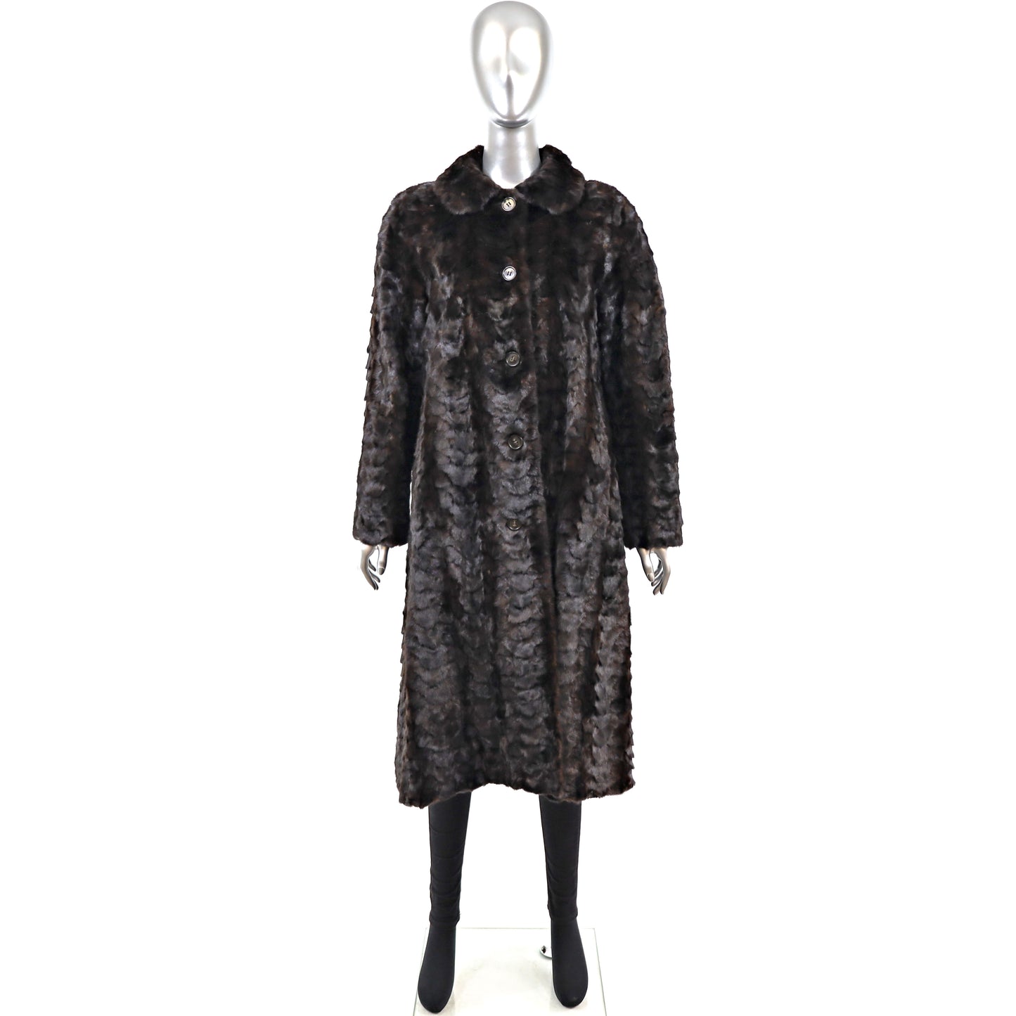 Black Section Mink Coat- Size S