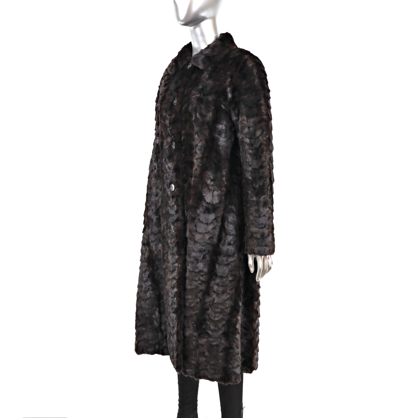 Black Section Mink Coat- Size S