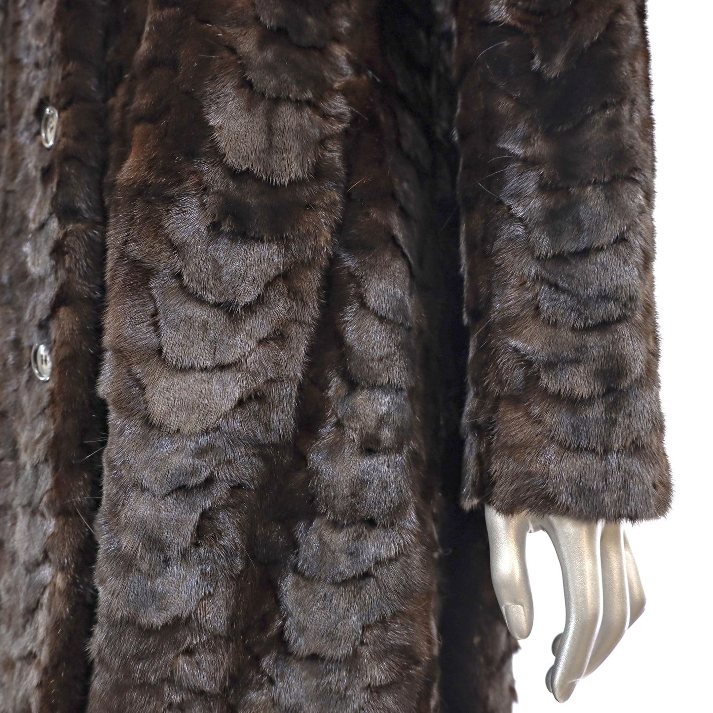 Black Section Mink Coat- Size S
