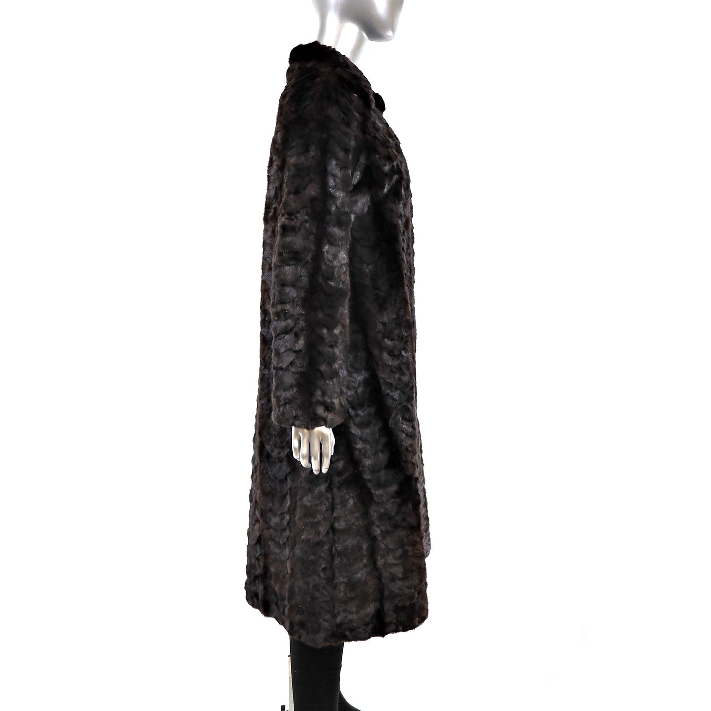 Black Section Mink Coat- Size S