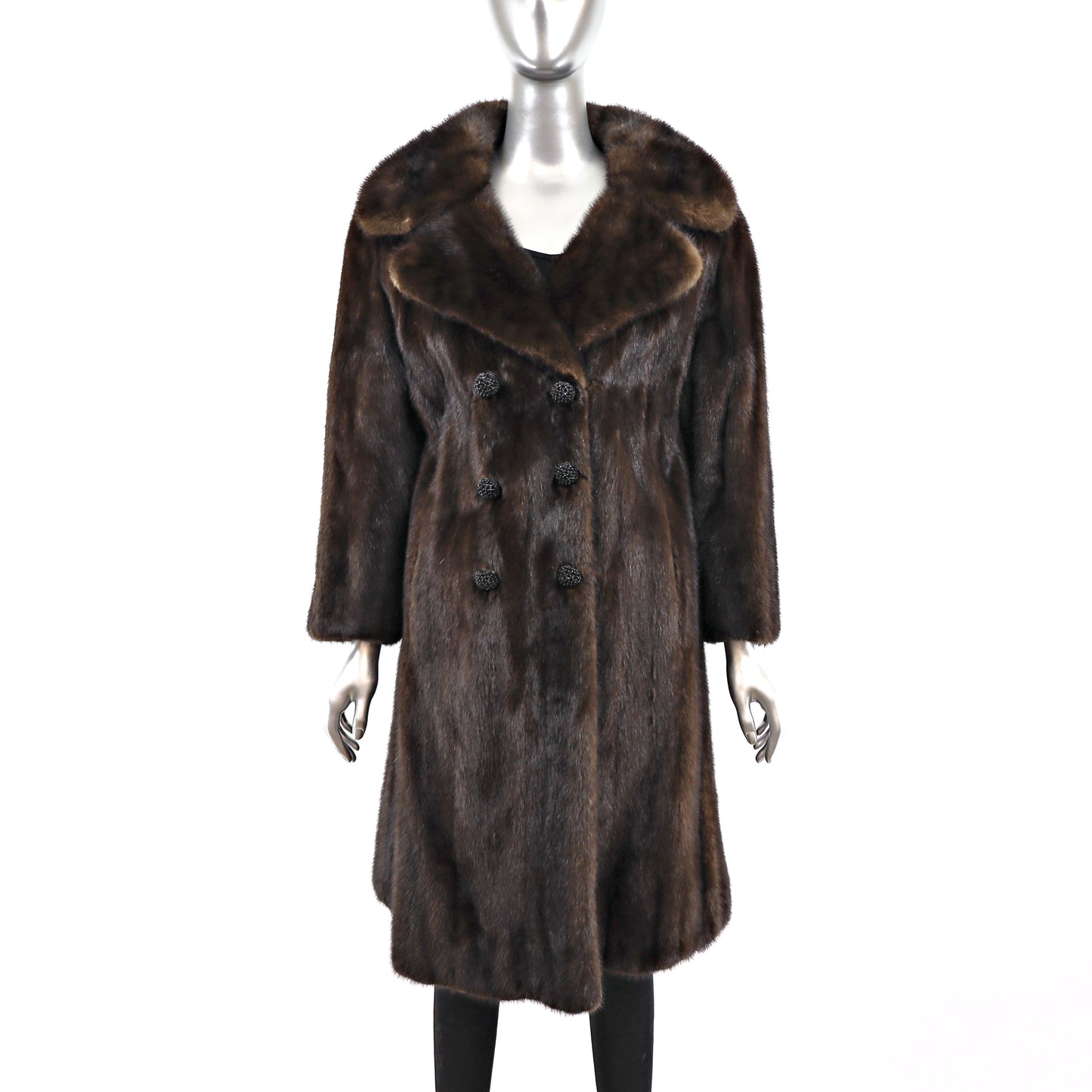 Dark Brown Mink Coat- Size L