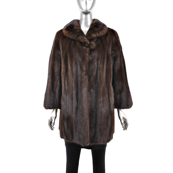 Mahogany 3/4 Mink Coat- Size L