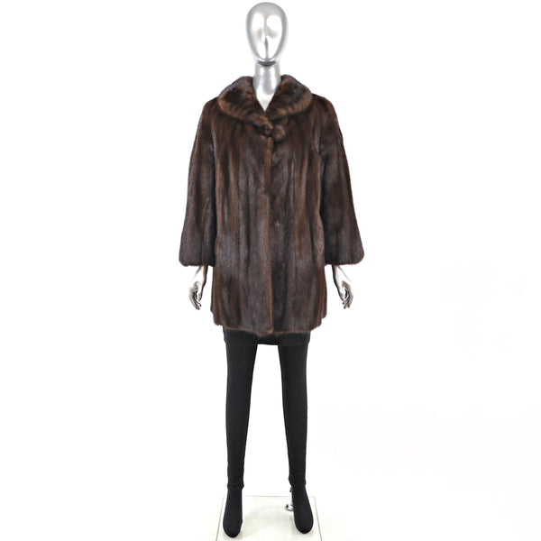 Mahogany 3/4 Mink Coat- Size L