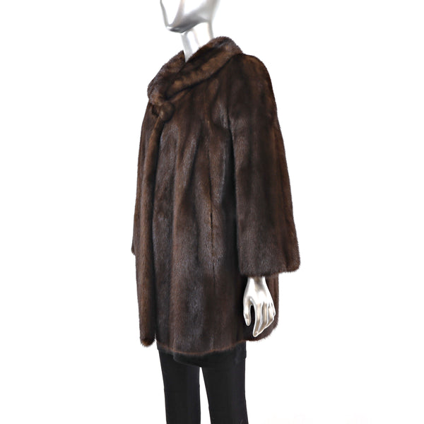 Mahogany 3/4 Mink Coat- Size L