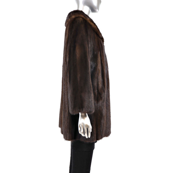 Mahogany 3/4 Mink Coat- Size L