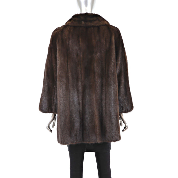 Mahogany 3/4 Mink Coat- Size L