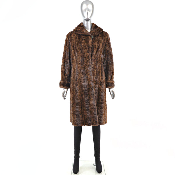 Mahogany Section Mink Coat- Size M