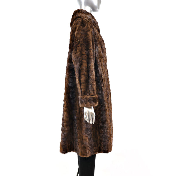 Mahogany Section Mink Coat- Size M