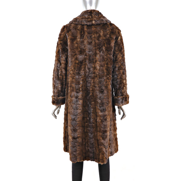 Mahogany Section Mink Coat- Size M
