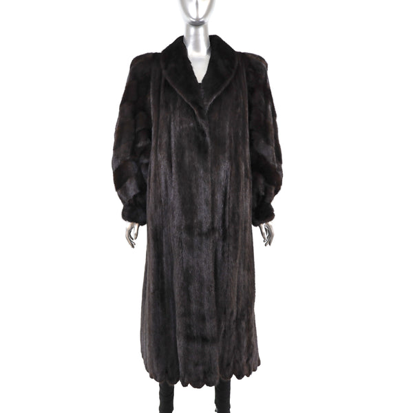 Full Length Mahogany Mink Coat- Size L