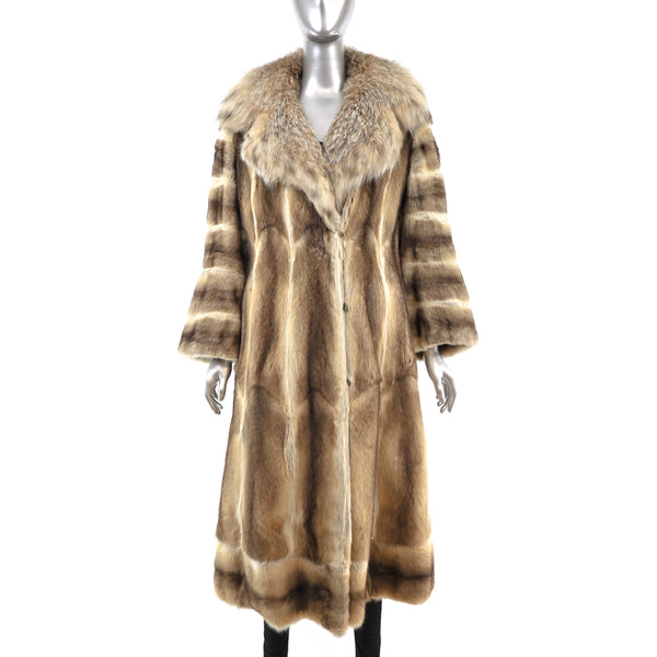 Mink Coat with Lynx Collar- Size S